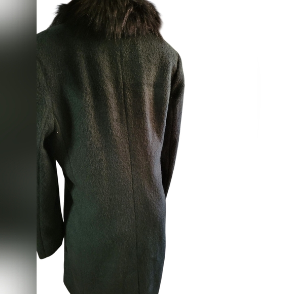Micheal Kors Collection Green Wool  Coat Winter Classic Demure size 10 - Picture 3 of 4